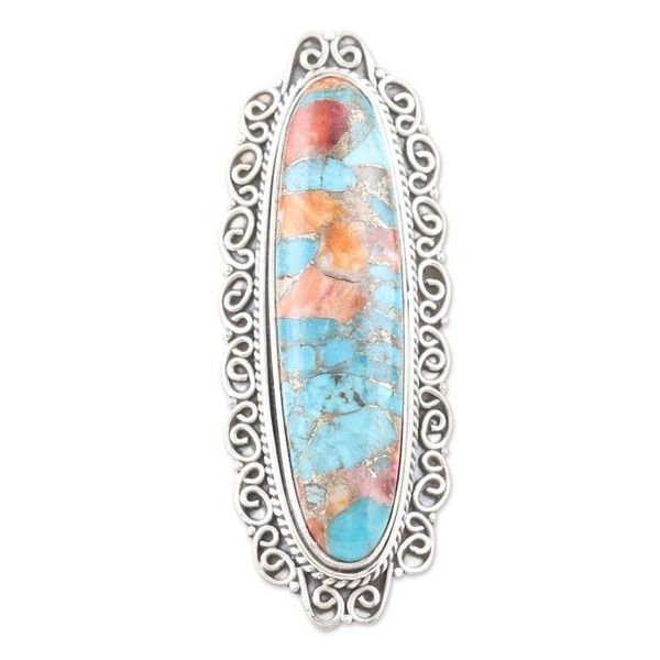 Alternate image for Handmade Sterling Silver Cocktail Ring from India With Grace