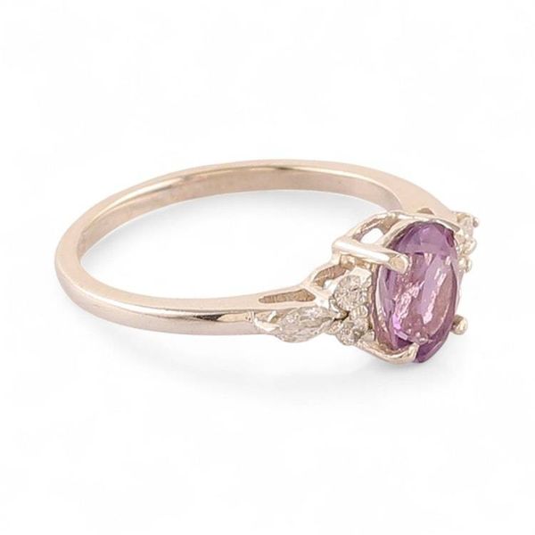 Alternate image for Amethyst Cubic Zirconia Silver Cocktail Ring from India Sparkling Violet