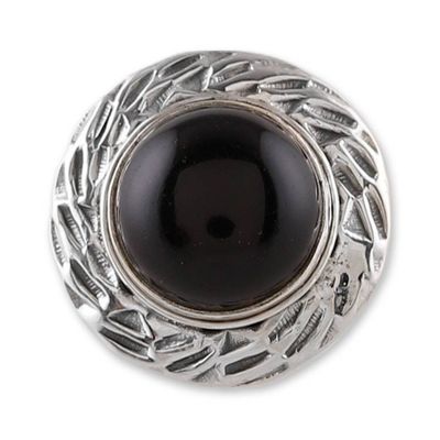 Alternate image for Polished Modern Onyx Cabochon Cocktail Ring from India Enigmatic Lady