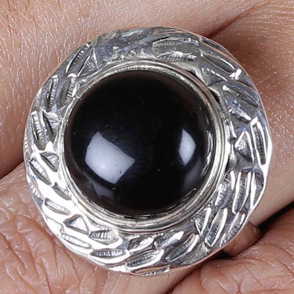 Alternate image for Polished Modern Onyx Cabochon Cocktail Ring from India Enigmatic Lady