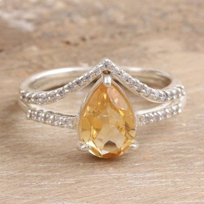 Alternate image for One-Carat Faceted Citrine Stacking Rings Set of 2 Success Diadem