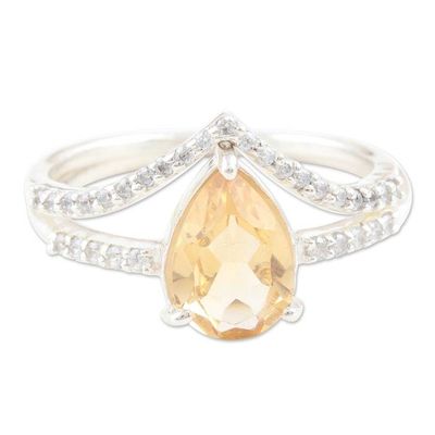 Alternate image for One-Carat Faceted Citrine Stacking Rings Set of 2 Success Diadem
