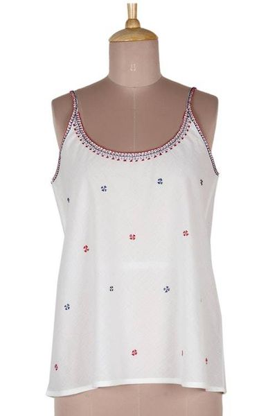 Alternate image for Embroidered Camisole-Style Tank Top Summer Blooms