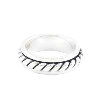 Alternate image for Sterling Silver Band Ring with Braided Design Braided Modernity