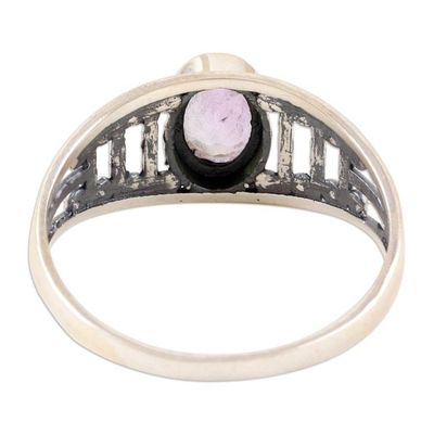 Alternate image for Sterling Silver Single Stone Ring with 1-Carat Amethyst Gem Wise Dazzle