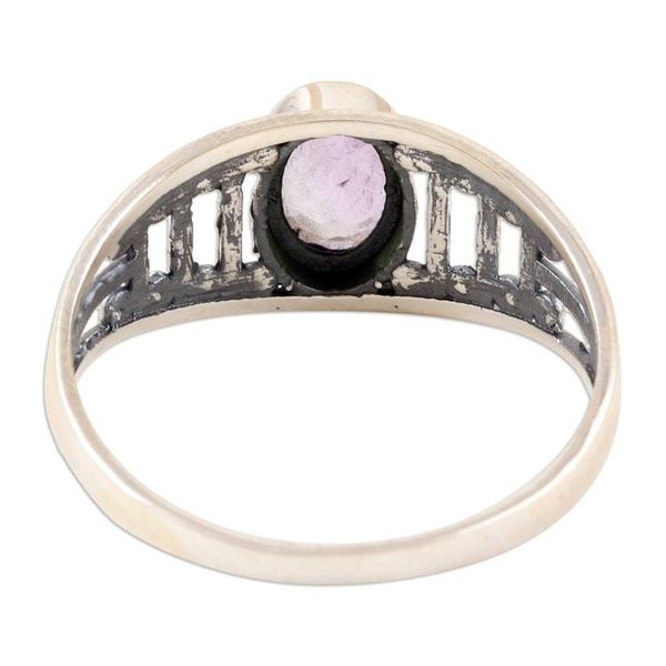 Alternate image for Sterling Silver Single Stone Ring with 1-Carat Amethyst Gem Wise Dazzle