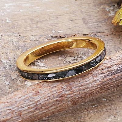 Alternate image for 18k Gold-Plated Clear Quartz Pave Ring in a Polished Finish Souls Glory