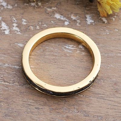Alternate image for 18k Gold-Plated Clear Quartz Pave Ring in a Polished Finish Souls Glory