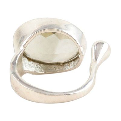 Alternate image for Prasiolite Amethyst and Sterling Silver Wrap Cocktail Ring Glistering Fusion