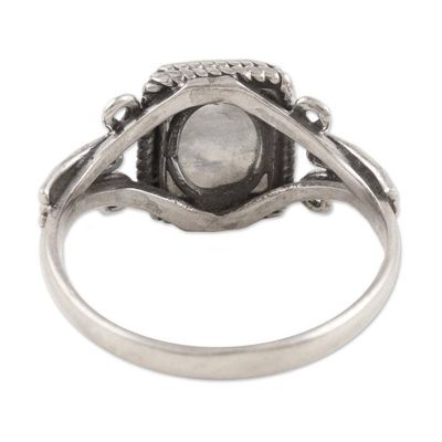 Alternate image for Artisan Crafted Rainbow Moonstone Single Stone Ring Cloud Gate