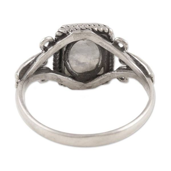 Alternate image for Artisan Crafted Rainbow Moonstone Single Stone Ring Cloud Gate