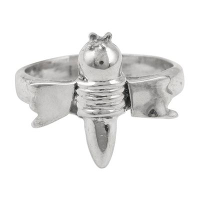 Alternate image for Hand Crafted Sterling Silver Butterfly Cocktail Ring Butterfly Adventure