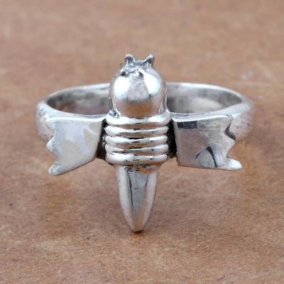 Alternate image for Hand Crafted Sterling Silver Butterfly Cocktail Ring Butterfly Adventure