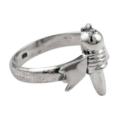 Alternate image for Hand Crafted Sterling Silver Butterfly Cocktail Ring Butterfly Adventure