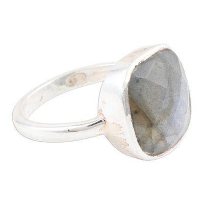 Alternate image for Sterling Silver and Labradorite Cocktail Ring Razzle Dazzle