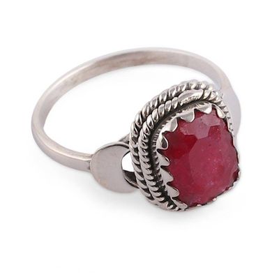 Alternate image for High-Polished 1-Carat Faceted Ruby Cocktail Ring from India Ruby Luxury