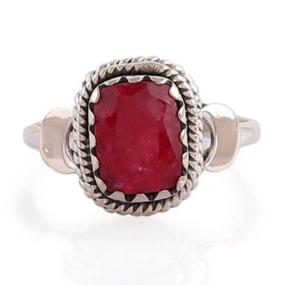 Alternate image for High-Polished 1-Carat Faceted Ruby Cocktail Ring from India Ruby Luxury
