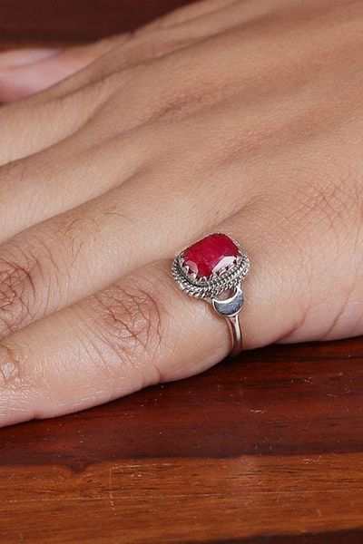 Alternate image for High-Polished 1-Carat Faceted Ruby Cocktail Ring from India Ruby Luxury