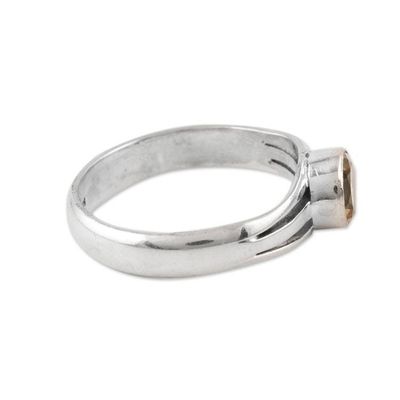 Alternate image for Citrine and Sterling Silver Single Stone Ring Golden Wish