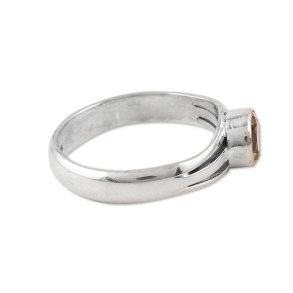 Alternate image for Citrine and Sterling Silver Single Stone Ring Golden Wish