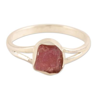 Alternate image for Sterling Silver Single Stone Ring with Freeform Ruby Gem Creative Magic