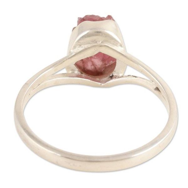 Alternate image for Sterling Silver Single Stone Ring with Freeform Ruby Gem Creative Magic