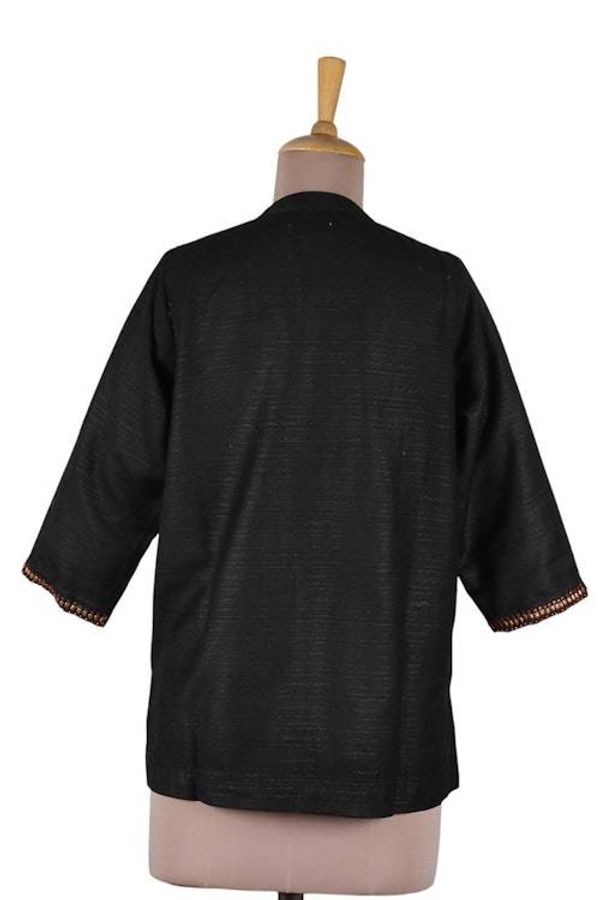 Alternate image for Hand-Embroidered Black Tunic with Golden-Hued Beaded Accents Mystic Allure