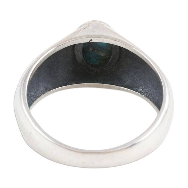 Alternate image for Sterling Silver Single-Stone Ring with Recon Turquoise Ocean Accent