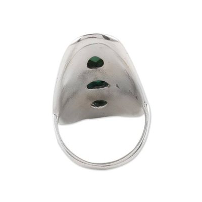 Alternate image for Floral Green Onyx Cocktail Ring from India Forest Dazzle