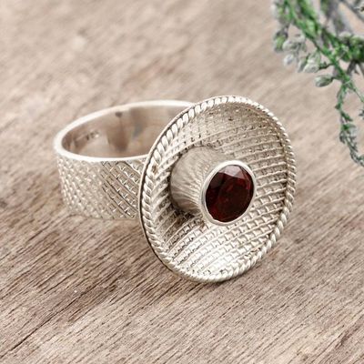 Alternate image for Garnet cocktail ring Checkered Fountain