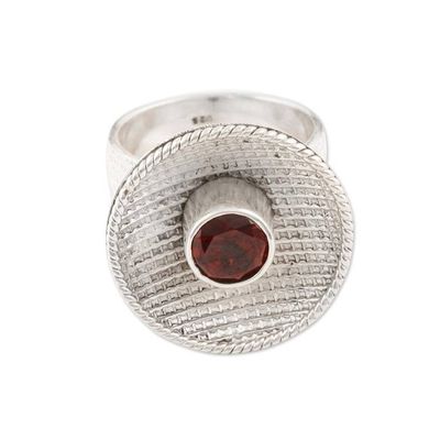 Alternate image for Garnet cocktail ring Checkered Fountain