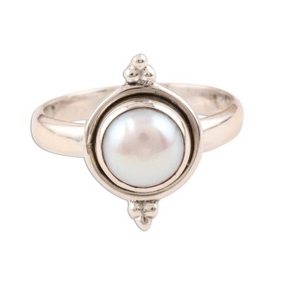 Alternate image for Luminous Cultured White Pearl Ring Moon Memory