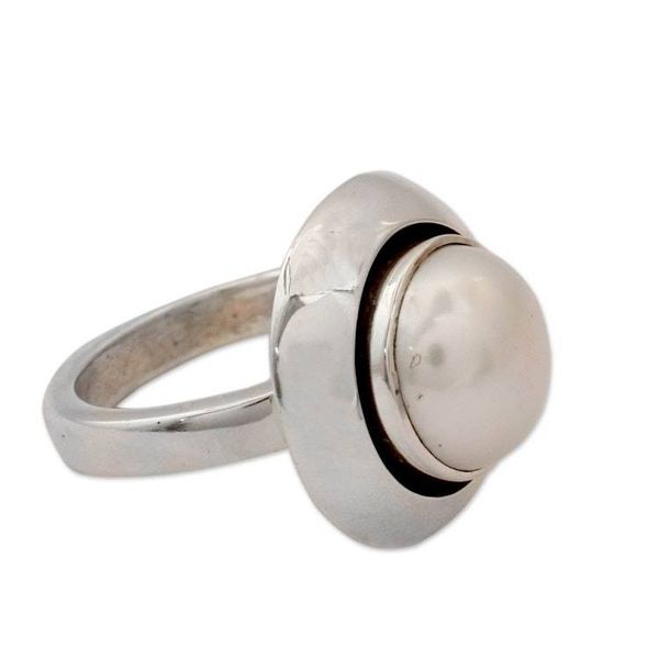Alternate image for India Womens Sterling Silver Single Stone Pearl Ring Jaipur Magic Moon