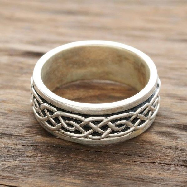 Alternate image for Celtic Pattern Sterling Silver Spinner Ring from India Celtic Illusion