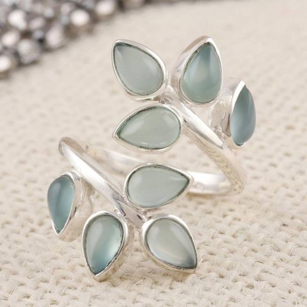 Alternate image for Artisan Crafted Chalcedony Cocktail Ring Leafy Glory