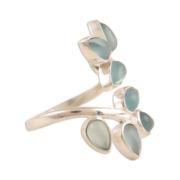 Alternate image for Artisan Crafted Chalcedony Cocktail Ring Leafy Glory