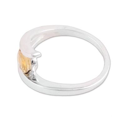 Alternate image for Handcrafted Sterling Silver Solitaire Citrine Ring Dazzling Love