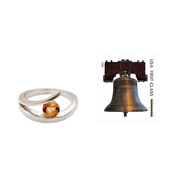 Alternate image for Handcrafted Sterling Silver Solitaire Citrine Ring Dazzling Love