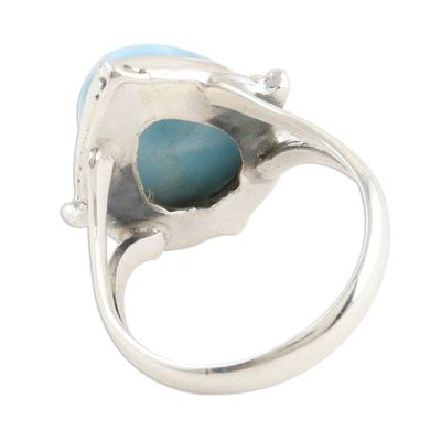 Alternate image for Pear-Shaped Larimar and Sterling Silver Cocktail Ring Blue Glory
