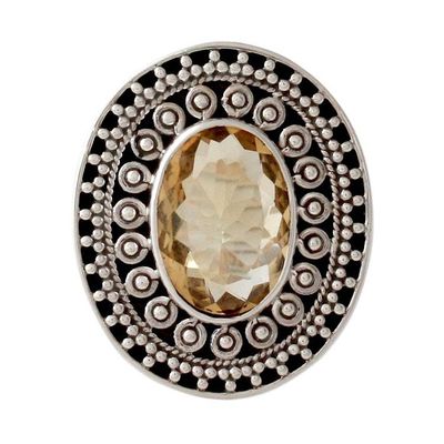 Alternate image for Hand Made Dramatic Citrine Ring Mumbai Sophisticate