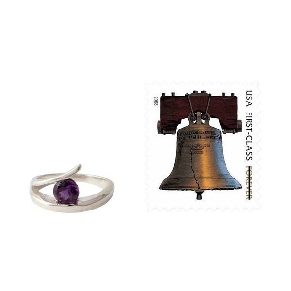 Alternate image for Sterling Silver Solitaire Amethyst Ring from India Dazzling Love