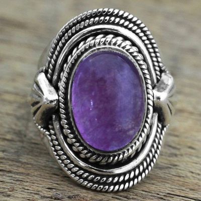 Alternate image for Hand Made Quartz Sterling Silver Cocktail Ring from India Majestic Glow