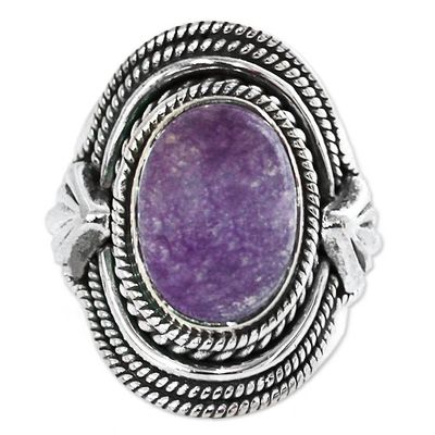 Alternate image for Hand Made Quartz Sterling Silver Cocktail Ring from India Majestic Glow