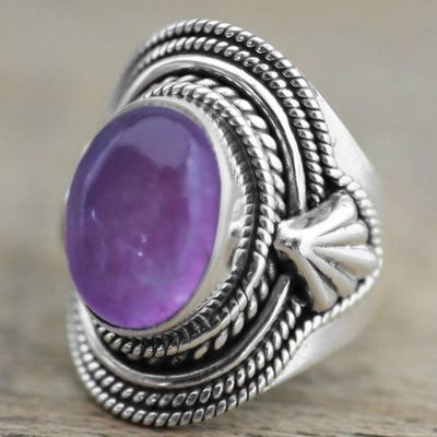 Alternate image for Hand Made Quartz Sterling Silver Cocktail Ring from India Majestic Glow