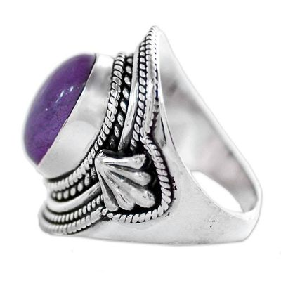 Alternate image for Hand Made Quartz Sterling Silver Cocktail Ring from India Majestic Glow