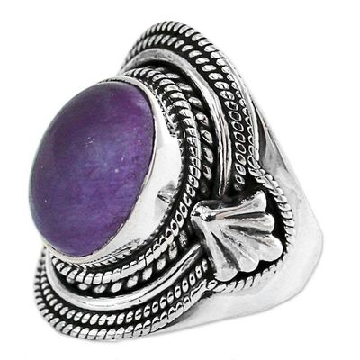 Alternate image for Hand Made Quartz Sterling Silver Cocktail Ring from India Majestic Glow