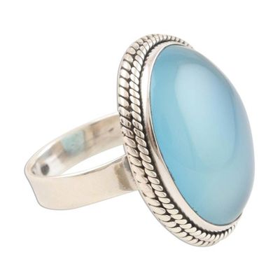 Alternate image for Aqua Chalcedony Cocktail Ring Secret Cove