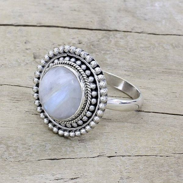 Alternate image for Hand Made Rainbow Moonstone Cocktail Ring from India Rainbow Elegance