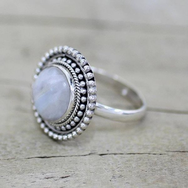 Alternate image for Hand Made Rainbow Moonstone Cocktail Ring from India Rainbow Elegance
