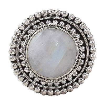 Alternate image for Hand Made Rainbow Moonstone Cocktail Ring from India Rainbow Elegance